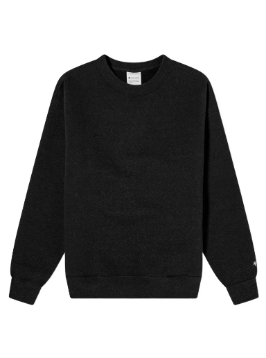 Sweatshirt Snow Peak Recycled Cotton Crew Neck Sweat Sort | SW-22SU401-BK