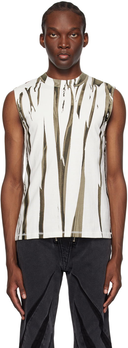 Tanktop Dion Lee Fang Print Sleeveless Top Hvid | C3142P23, 0