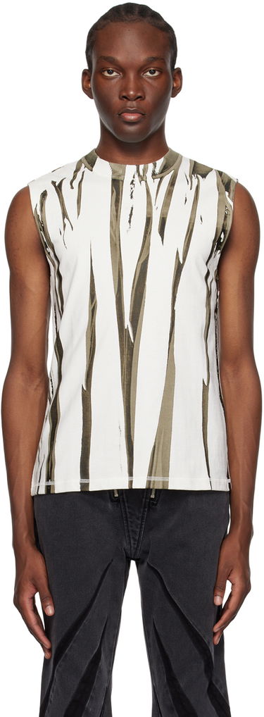 Tanktop Dion Lee Fang Print Sleeveless Top Hvid | C3142P23, 0