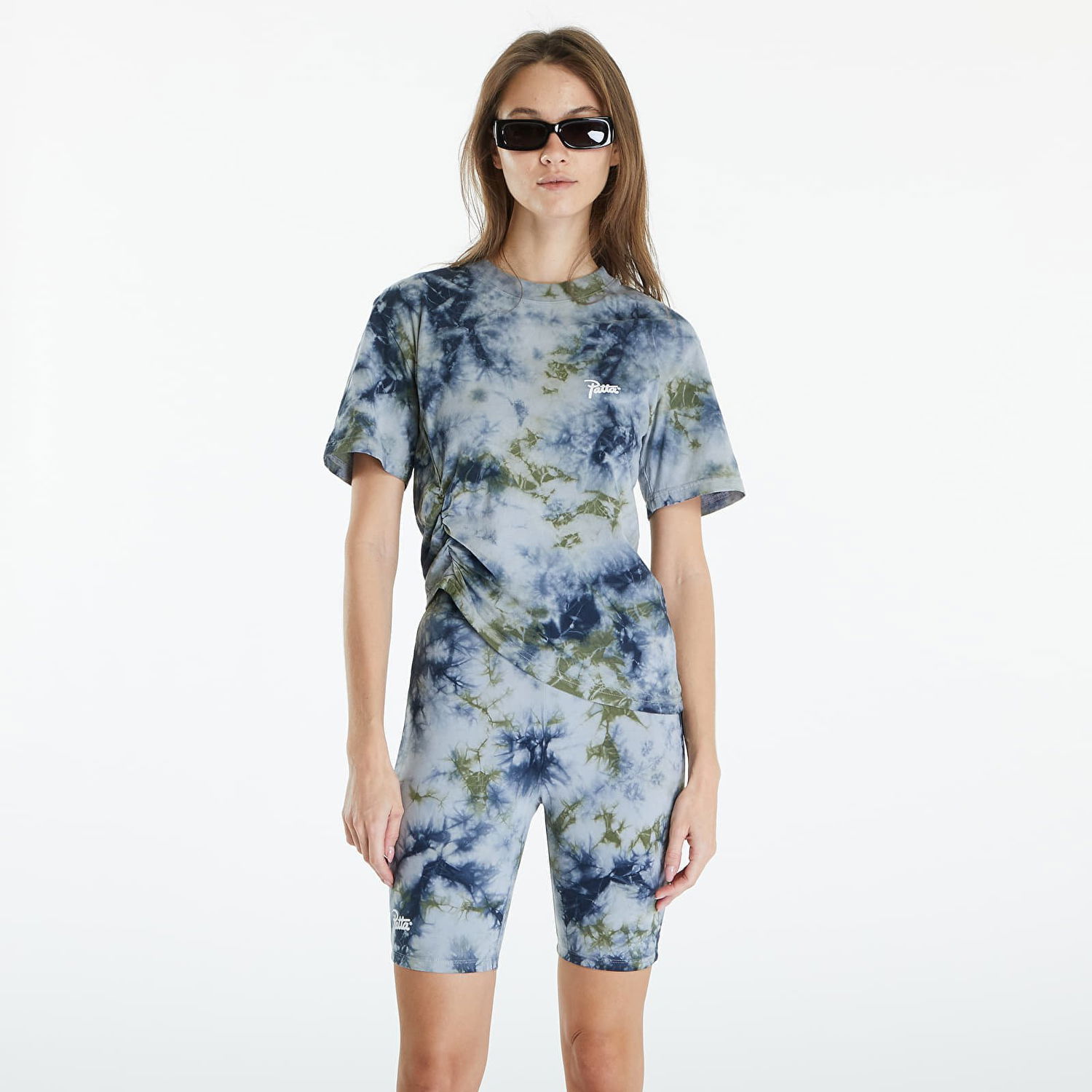 T-shirt Patta Femme Tie Dye Cropped Ruched T-Shirt Quarry Flerfarvet | POC-BF24-1000-290-0003-135, 0