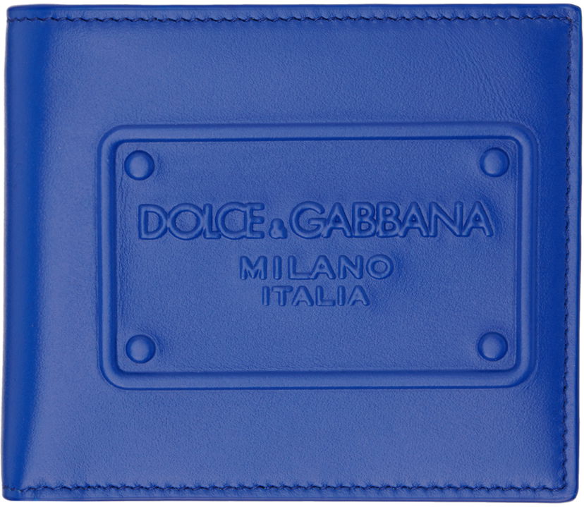 Tegnebog Dolce & Gabbana Blue Raised Logo Wallet Blå | BP1321AG218