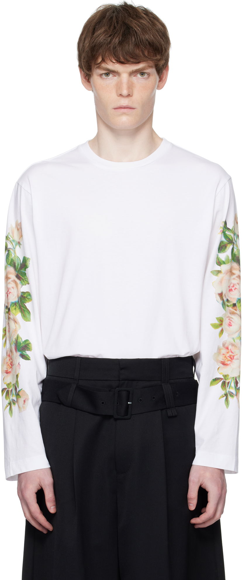 T-shirt Simone Rocha Simone Rocha Rose Bouquet Long Sleeve T-shirt Hvid | 5194P52-M 0569