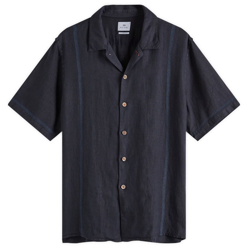 Skjorte Paul Smith Paul Smith Stitch Embroidered Vacation Shirt Mørkeblå | M2R-695UE-P22354-49