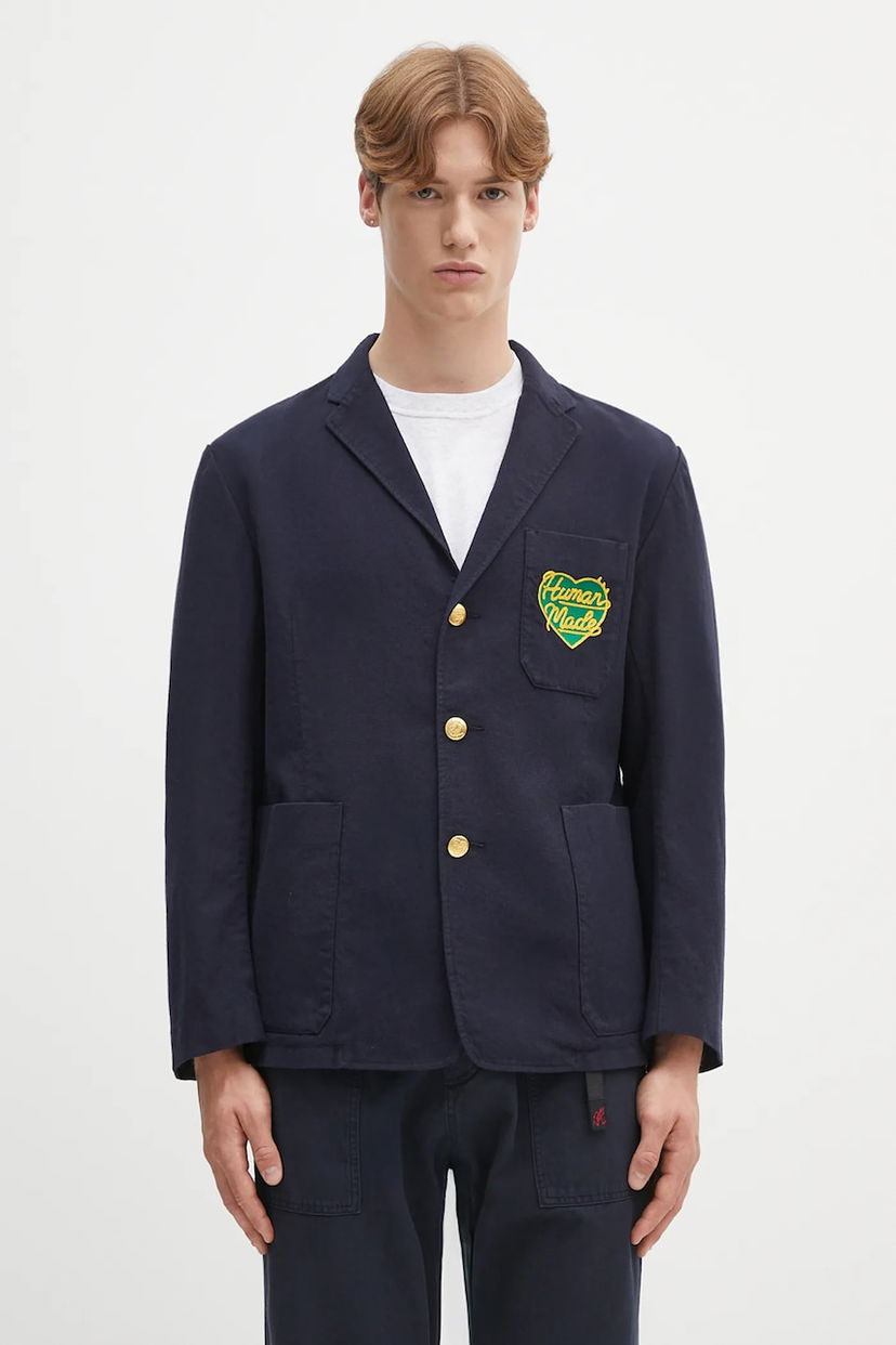 Jakke Human Made Human Made Wool Blend Blazer Mørkeblå | HM29JK022