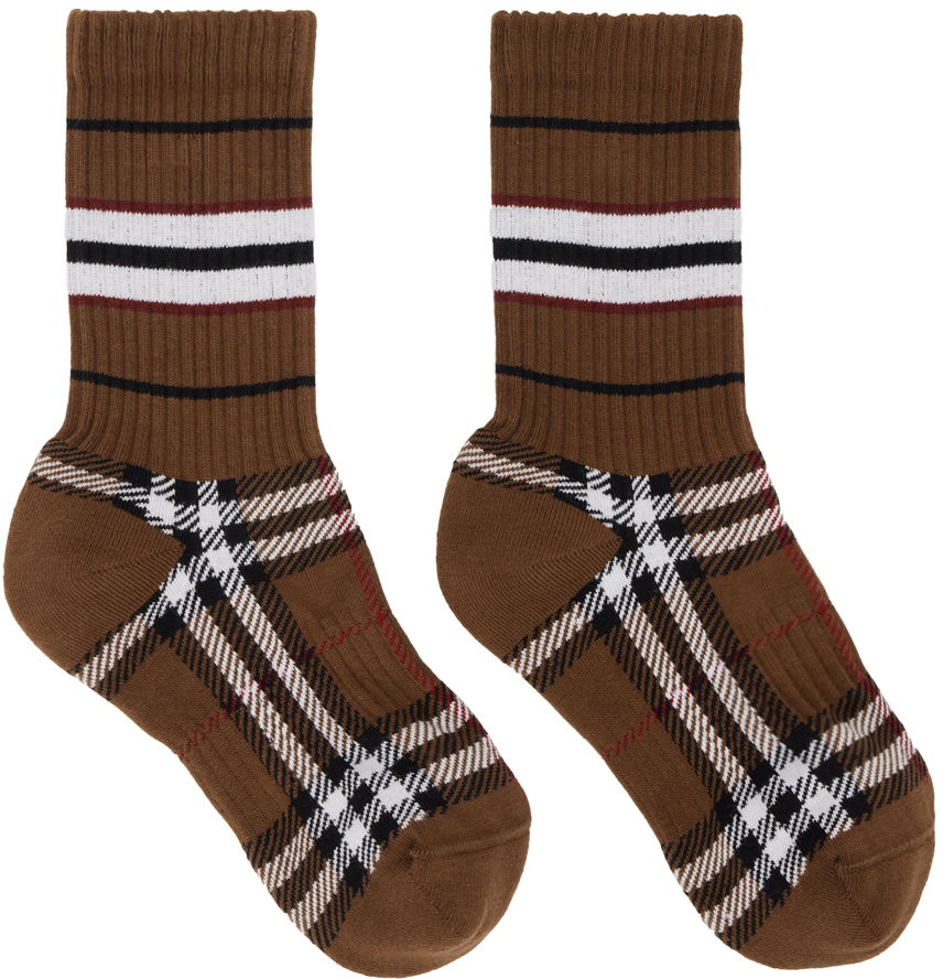 Sokker Burberry Check Mashup Socks Brun | 8059188, 0