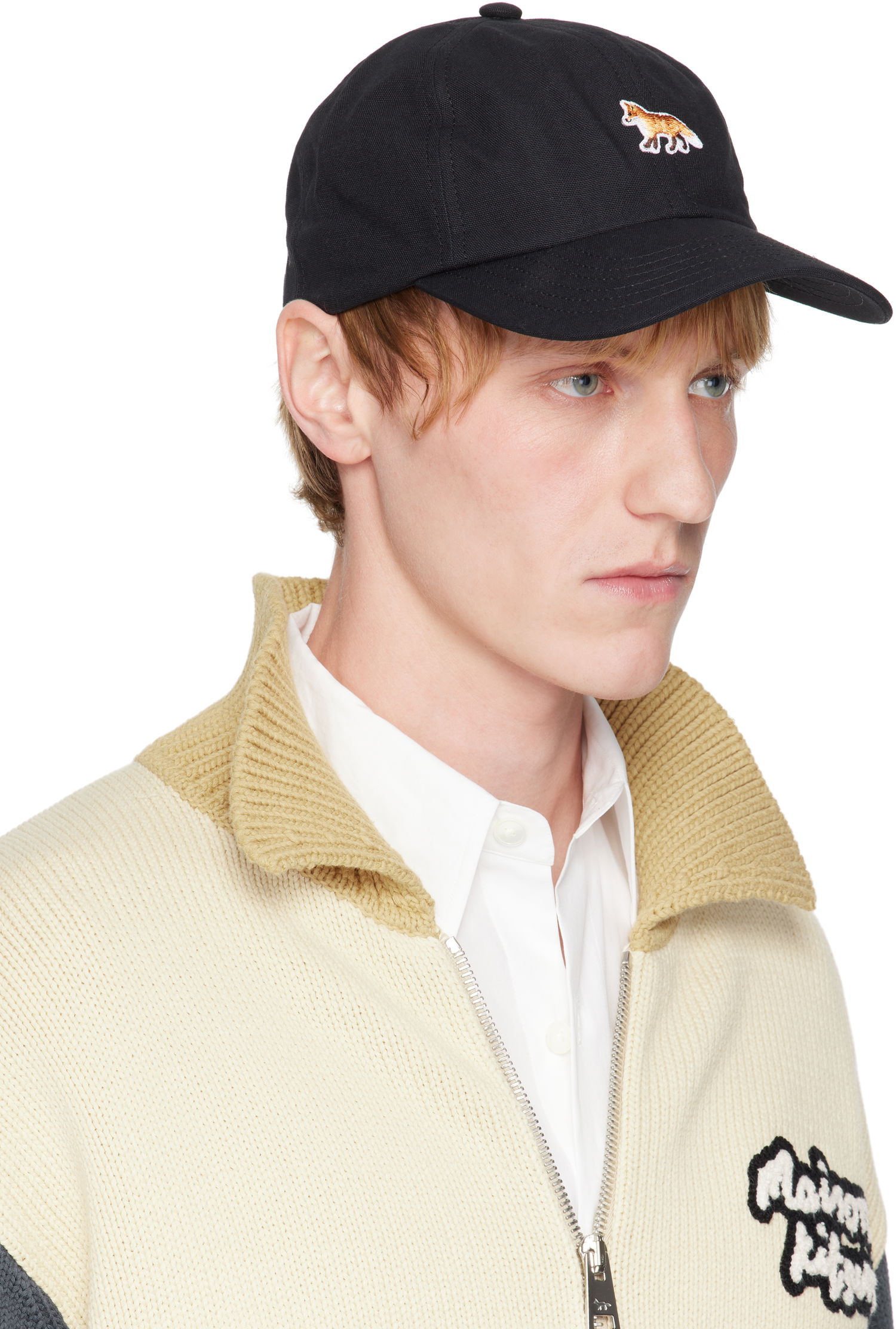 Kasket MAISON KITSUNÉ Maison Kitsuné Baby Fox Baseball Cap Sort | OW06109WB0026, 1