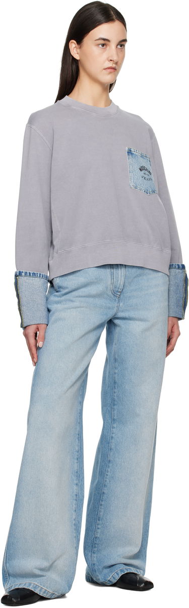 Sweater Moschino Moschino Jeans Denim Detail Sweatshirt Grå | 251K11709, 3