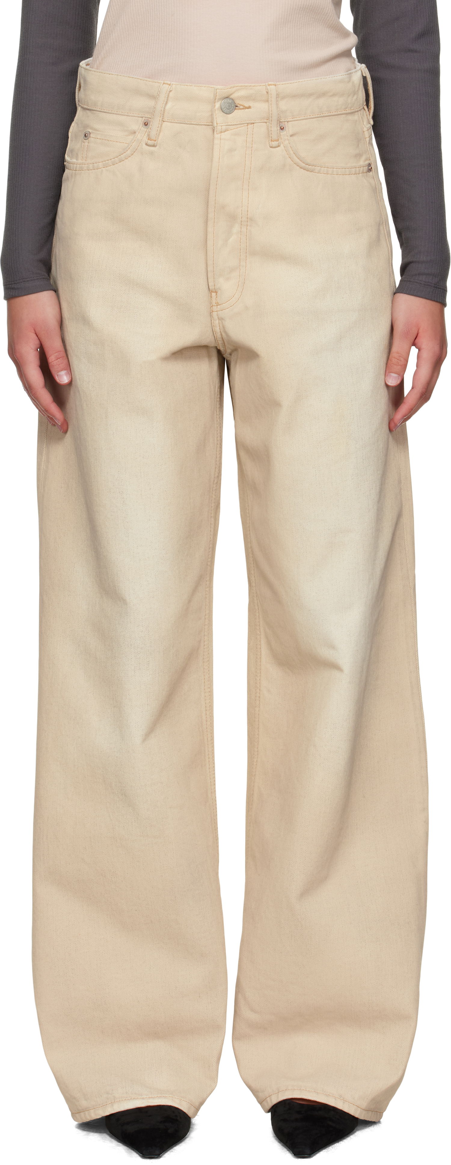 Jeans Acne Studios Acne Studios 1981 Loose Fit Jeans Beige | C00084-, 0