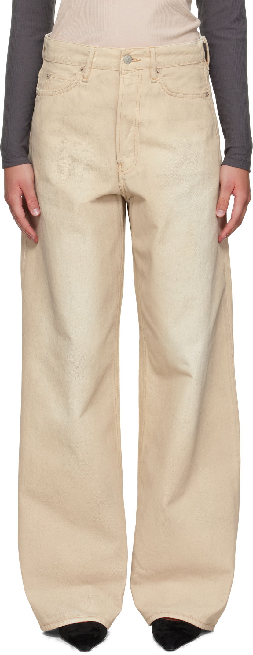 Jeans Acne Studios Acne Studios 1981 Loose Fit Jeans Beige | C00084-