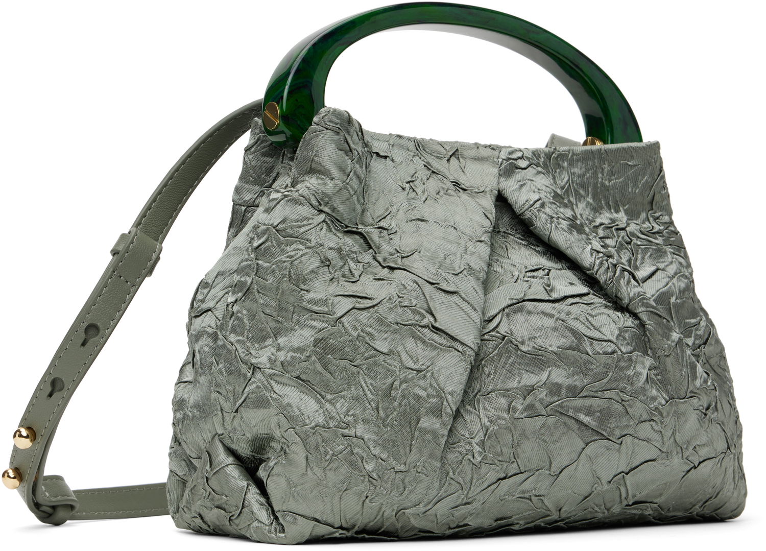 Håndtaske Dries Van Noten Dries Van Noten Small Folded Crushed Bag Grøn | 251-011524-1428, 1