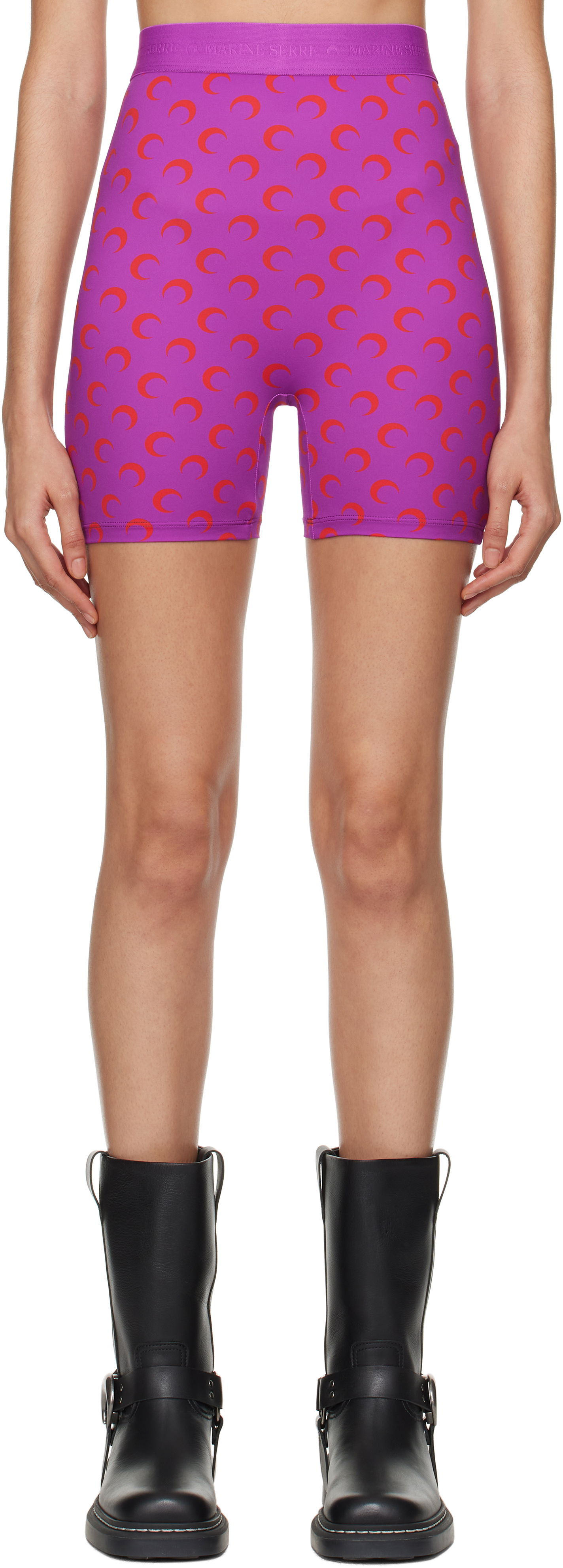 Shorts Marine Serre All-Over Moon Print Biker Shorts Lilla | WSH007AS CJER0001, 0