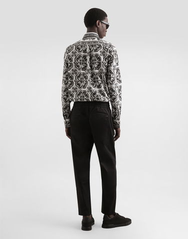 Skjorte Dolce & Gabbana Dolce & Gabbana Majolica Print Poplin Martini Shirt Flerfarvet | G5MM4THH5EMIU3TN, 2