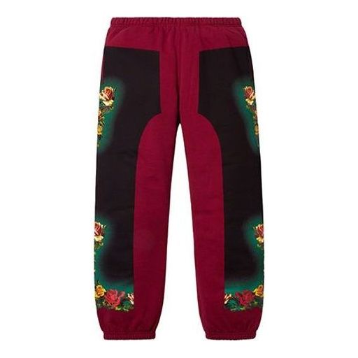 Joggingbukser Supreme Floral Print Sweatpants by Jean Paul Gaultier Bourgogne | SUP-SS19-791