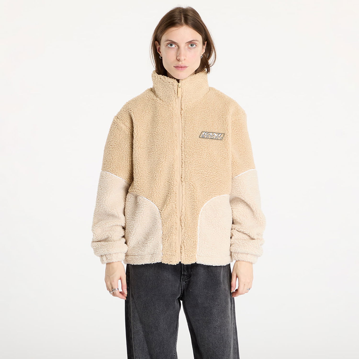 Jakke Karl Kani Sport Patch Teddy Block Beige | 61760014, 0