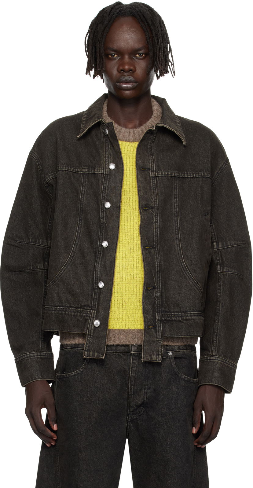 Jakke Eckhaus Latta Eckhaus Latta 'El Jacket Redux' Denim Jacket Sort | 1224-EL-PF25-S