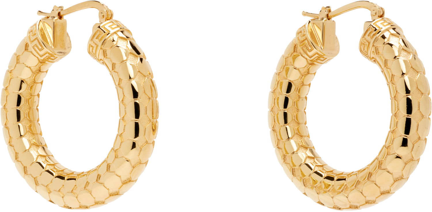Øreringe Versace Versace Greca Gold Hoop Earrings Gul | 1020562_1A00620, 1