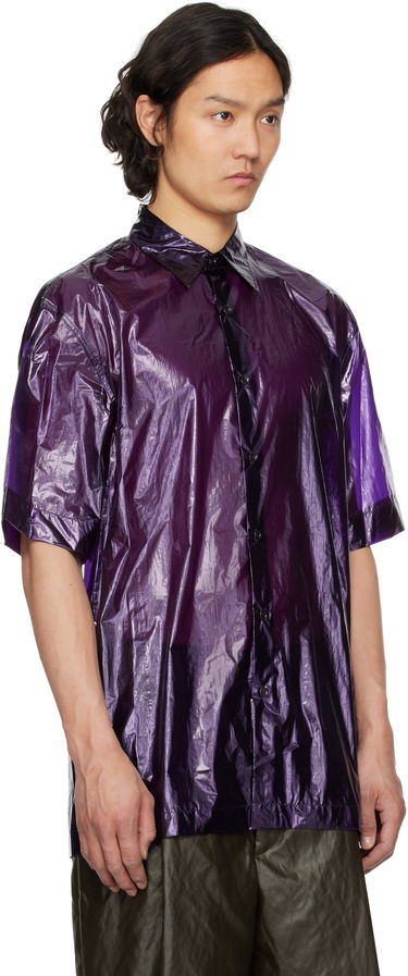 Skjorte Dries Van Noten Dries Van Noten Sheer Short Sleeve Shirt Lilla | 251-020762-1258, 1