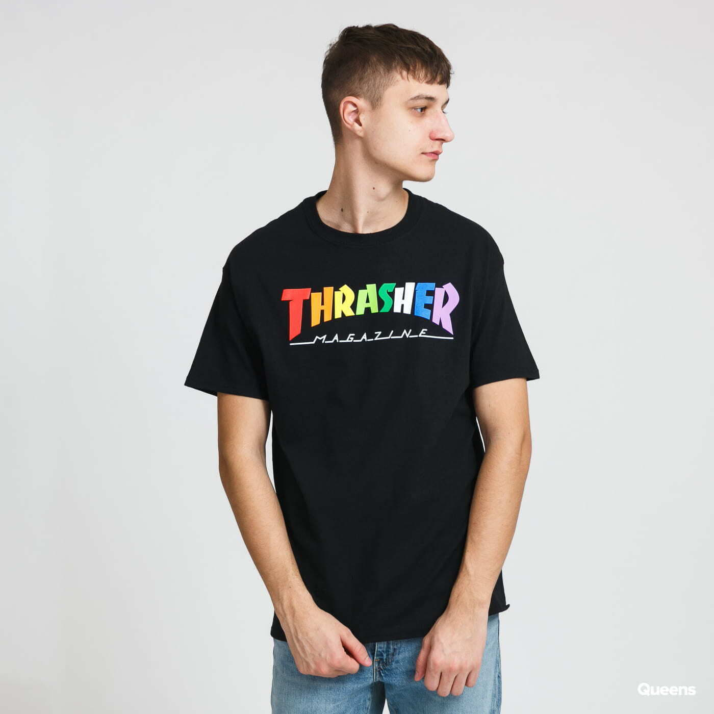 T-shirt Thrasher Rainbow Mag Tee Black Sort | 064733, 0