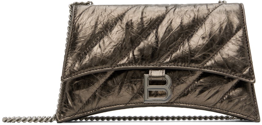 Skuldertaske Balenciaga XS Crush Chain Bag Grå | 736016 210IW, 0