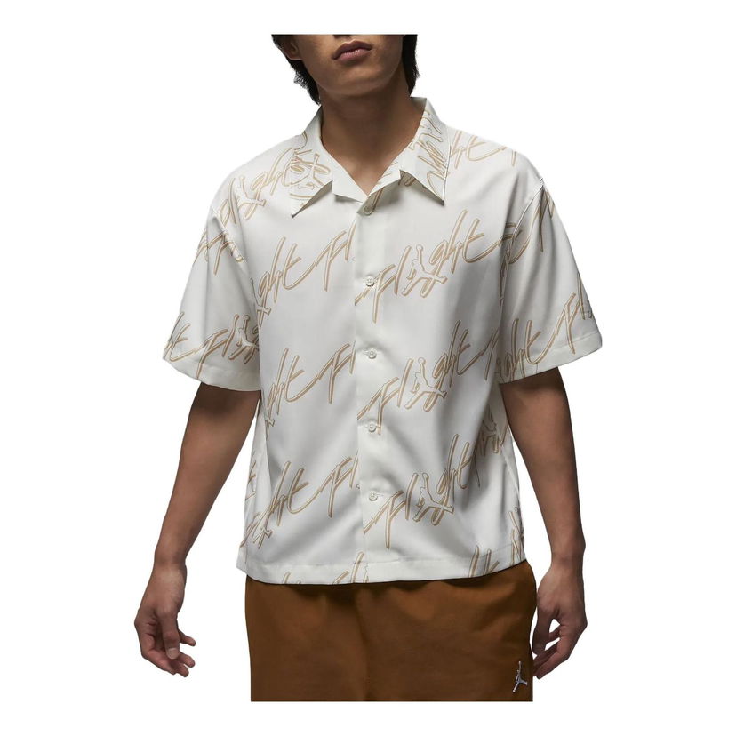 Skjorte Jordan Essentials Flight Print Shirt Hvid | FB7323-133