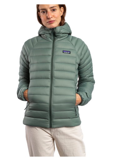 Puffer jakke Patagonia Down Sweater Hoody Grøn | 84712