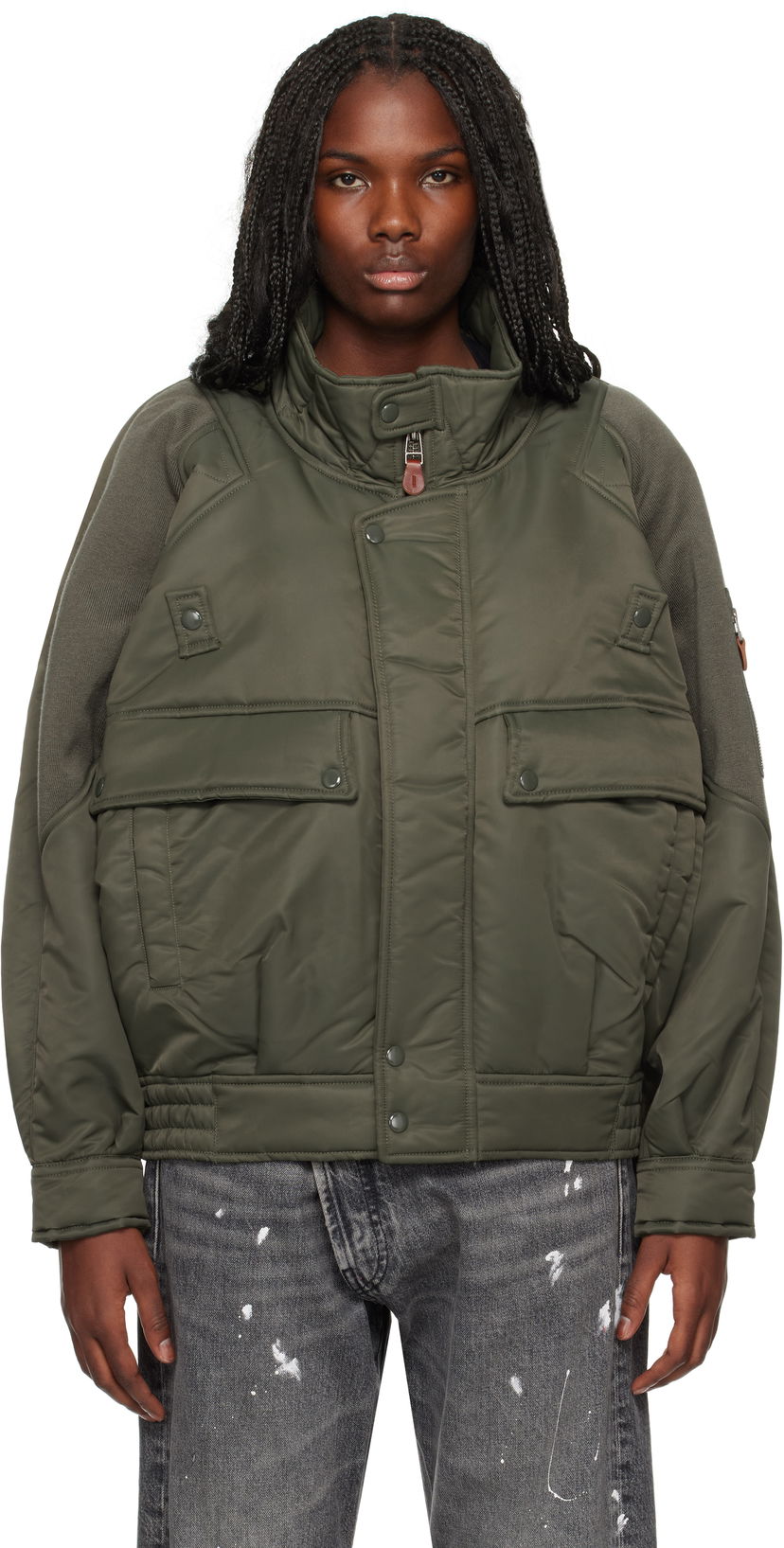 Bomberjakke R13 R13 Ribbed Flight Bomber Jacket Grøn | R13WR329 R436A