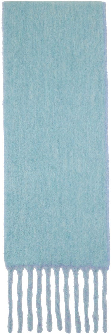 Tørklæde Acne Studios Blue & Purple Logo Label Fringed Scarf Blå | CA0343-, 1