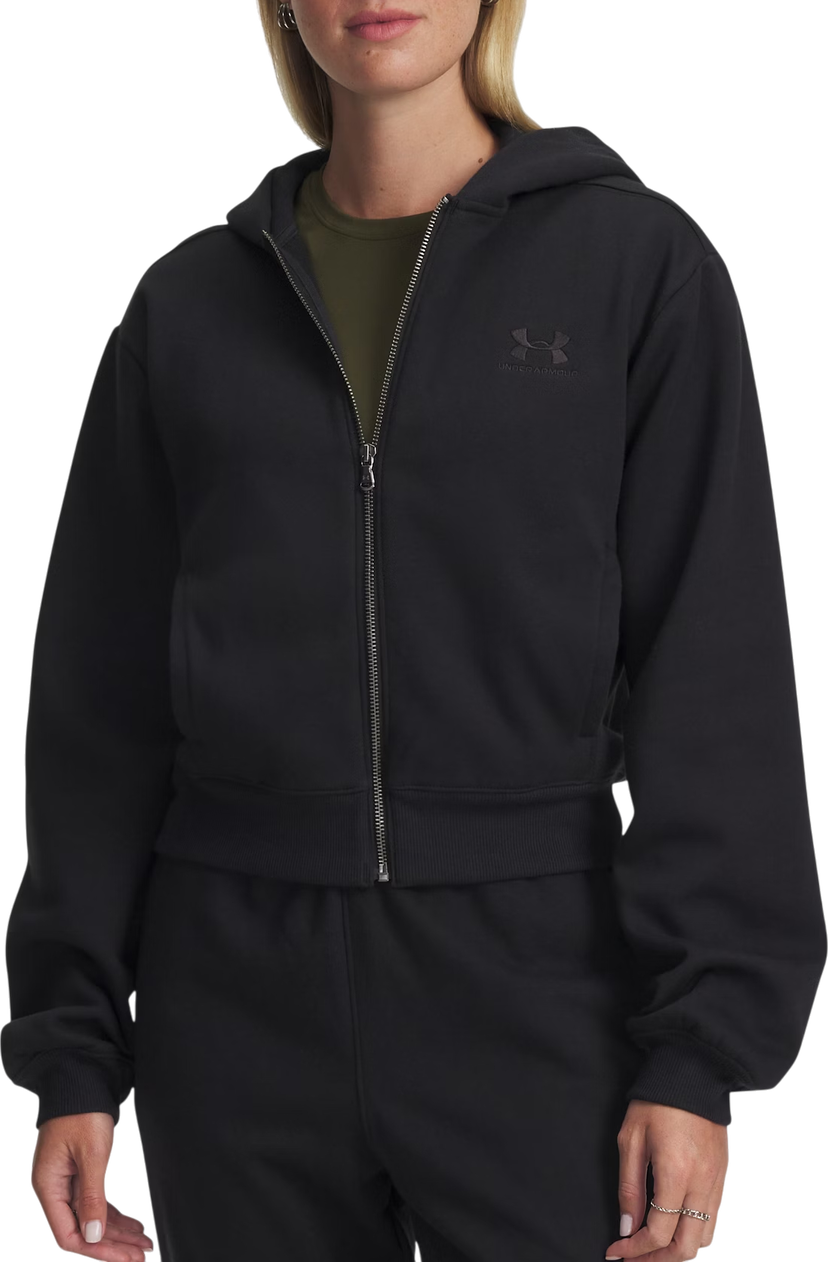 Sweatshirt Under Armour Icon Vida Fleece Cropped Full-Zip Hoodie Sort | 6003674-005