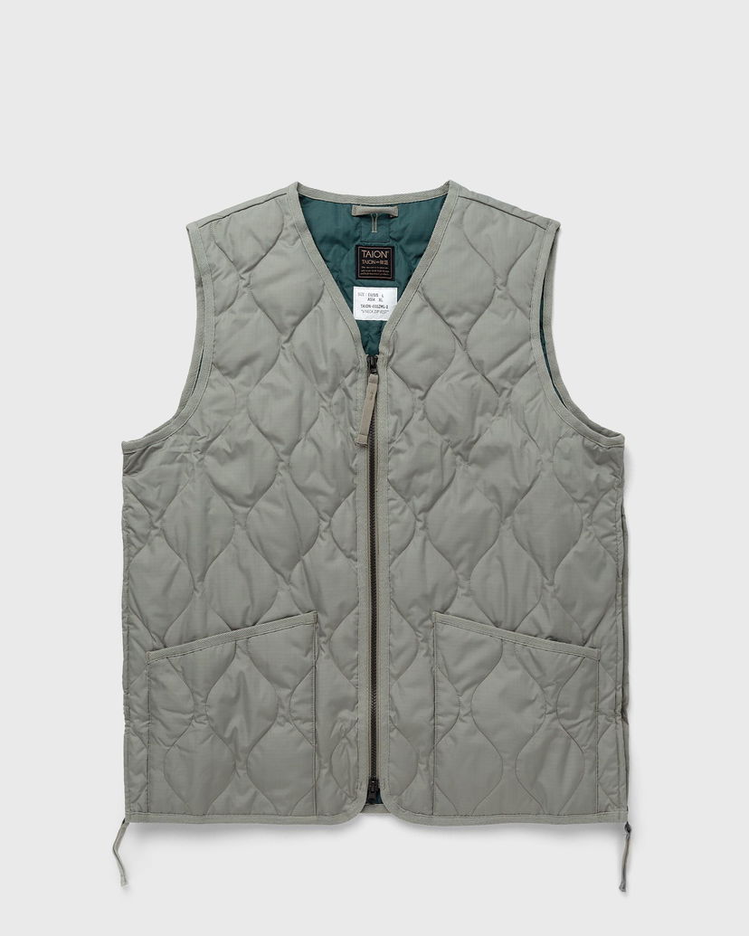 Vest TAION MILITARY ZIP V NECK DOWN VEST Grøn | TAION-001ZML-1-GREEN