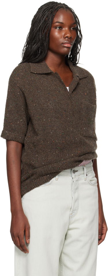 Polo skjorte ERL Wool Polo Shirt Brun | ERL09N002, 1