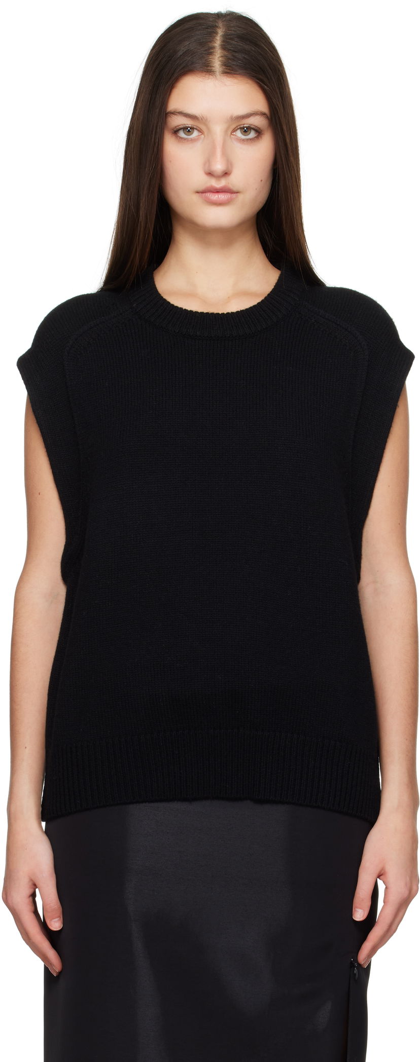 Sweater Loulou de Saison Loulou de Saison Mari Sleeveless Knit Top Sort | MARI