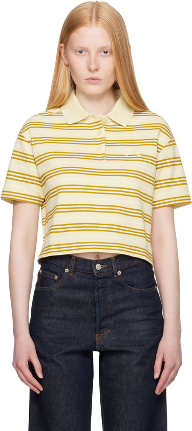 Polo skjorte Burberry Burberry Cropped Striped Polo Gul | 8106271, 0