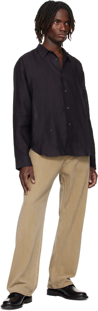 Skjorte Studio Nicholson Studio Nicholson Rafe Linen Shirt Sort | RAFE SNM - 1402, 3