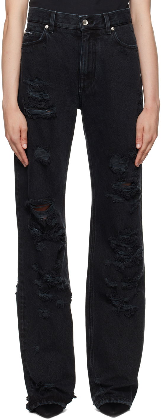 Jeans Dolce & Gabbana Black Flared Jeans Sort | FTCGND G8HR2