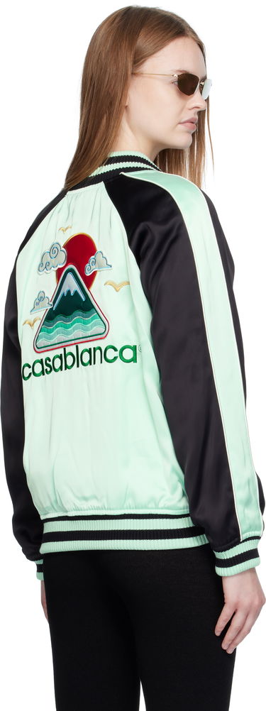 Bomberjakke Casablanca Casablanca Embroidered Satin Bomber Jacket Grøn | WPF25-JK-373-01, 2