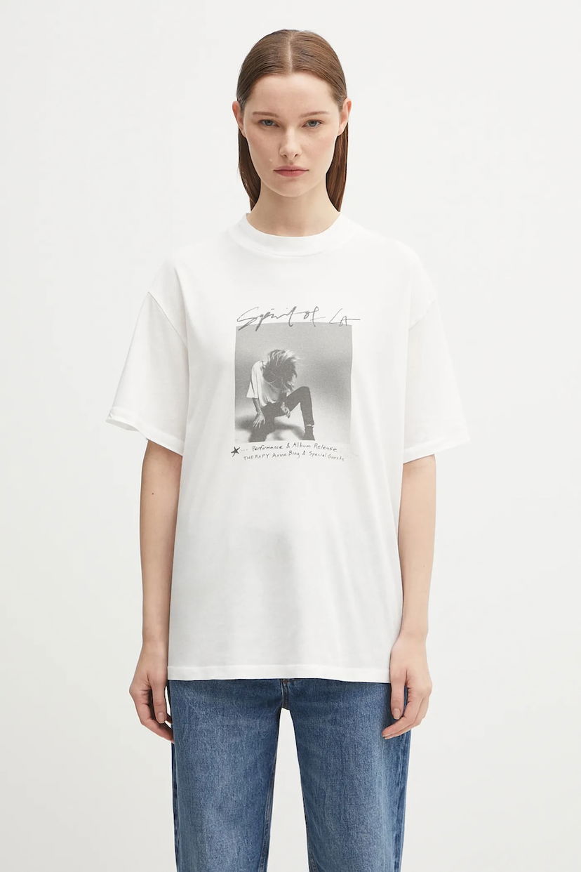 T-shirt Anine Bing Anine Bing Ashton Graphic T-Shirt Hvid | A.08.11305