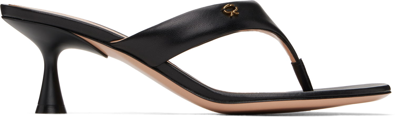 Sneakers og sko Gianvito Rossi Gianvito Rossi Ascent Thong 55 Heeled Sandals Sort | G10057-55LAC-NAP, 0