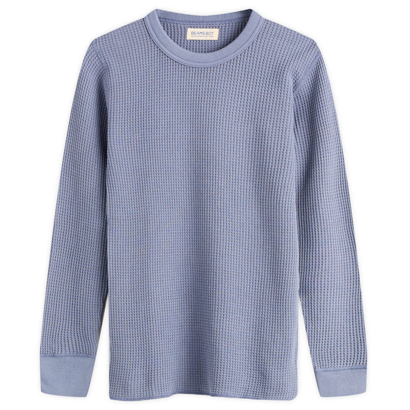 T-shirt BEAMS Beams Boy Thermal Crew Long Sleeve T-Shirt Blå | 1314-0091-654-75
