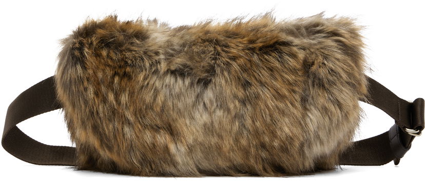 Taljetaske Maison Margiela MM6 Maison Margiela Faux Fur Belt Bag Brun | SB5WB0002 P8486