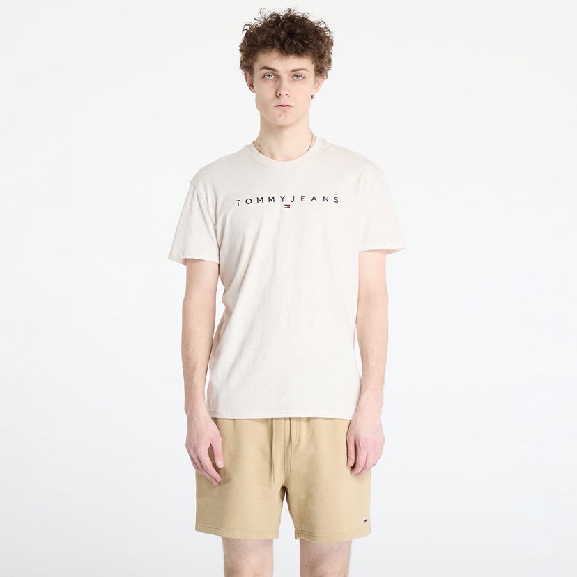 T-shirt Tommy Hilfiger Tommy Jeans Regular Linear Logo Tee Beige | DM0DM20744 AE3
