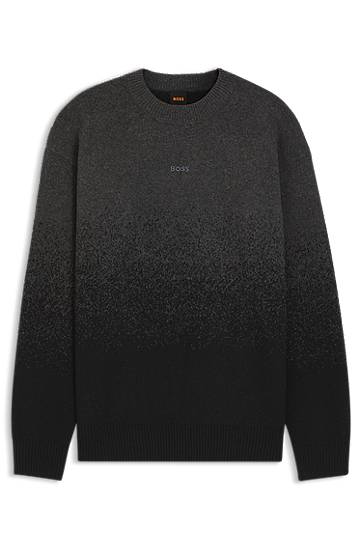 Sweater BOSS Wool-blend sweater with gradient pattern Grå | 50548701, 0