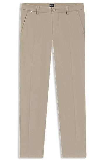 Bukser BOSS Slim-Fit Stretch Cotton Trousers Beige | 50543315, 0