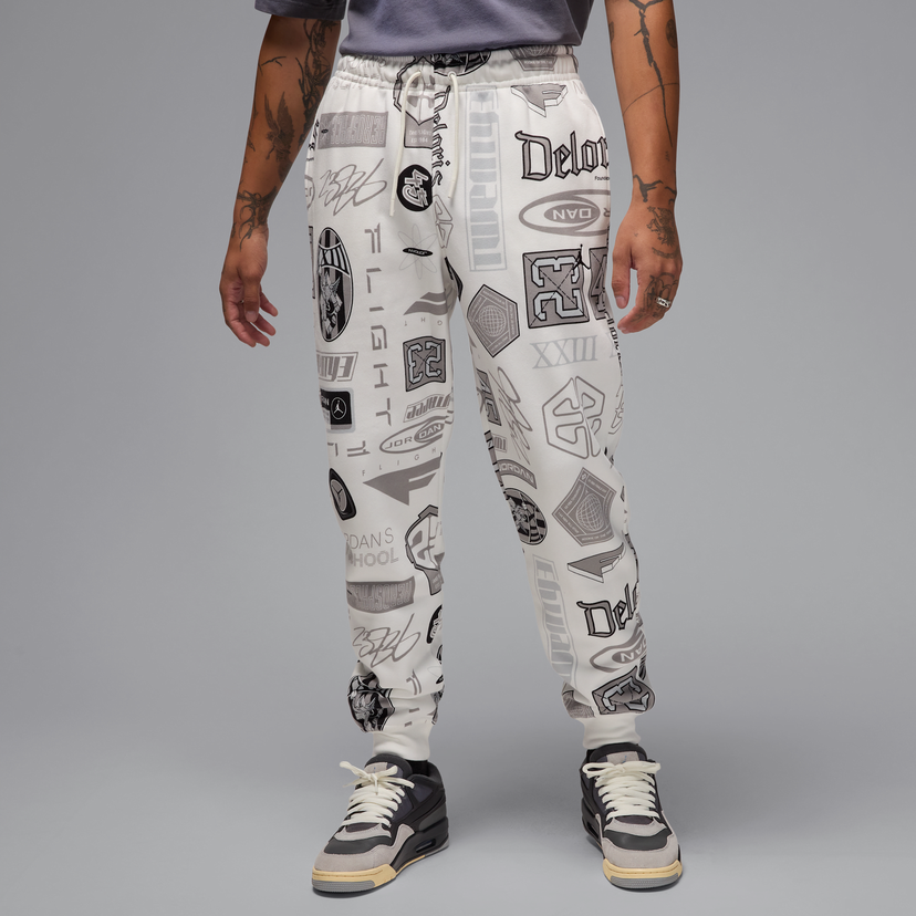 Joggingbukser Jordan Jordan Essentials Fleece Printed Pants Hvid | HM7257-133