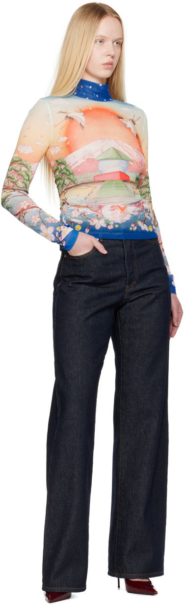T-shirt Casablanca Casablanca Printed Mesh Long Sleeve T-Shirt Flerfarvet | WPF25-JTP-028-02, 3