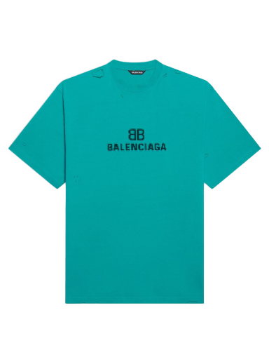 T-shirt Balenciaga BB Pixel Boxy T-Shirt Turkis | 651795TKVF53660