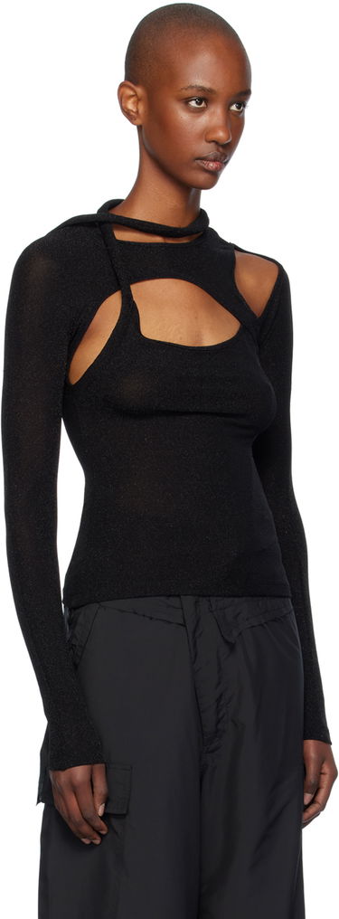 T-shirt Ottolinger Ottolinger Layered Cutout T-Shirt Sort | 1040103921, 1