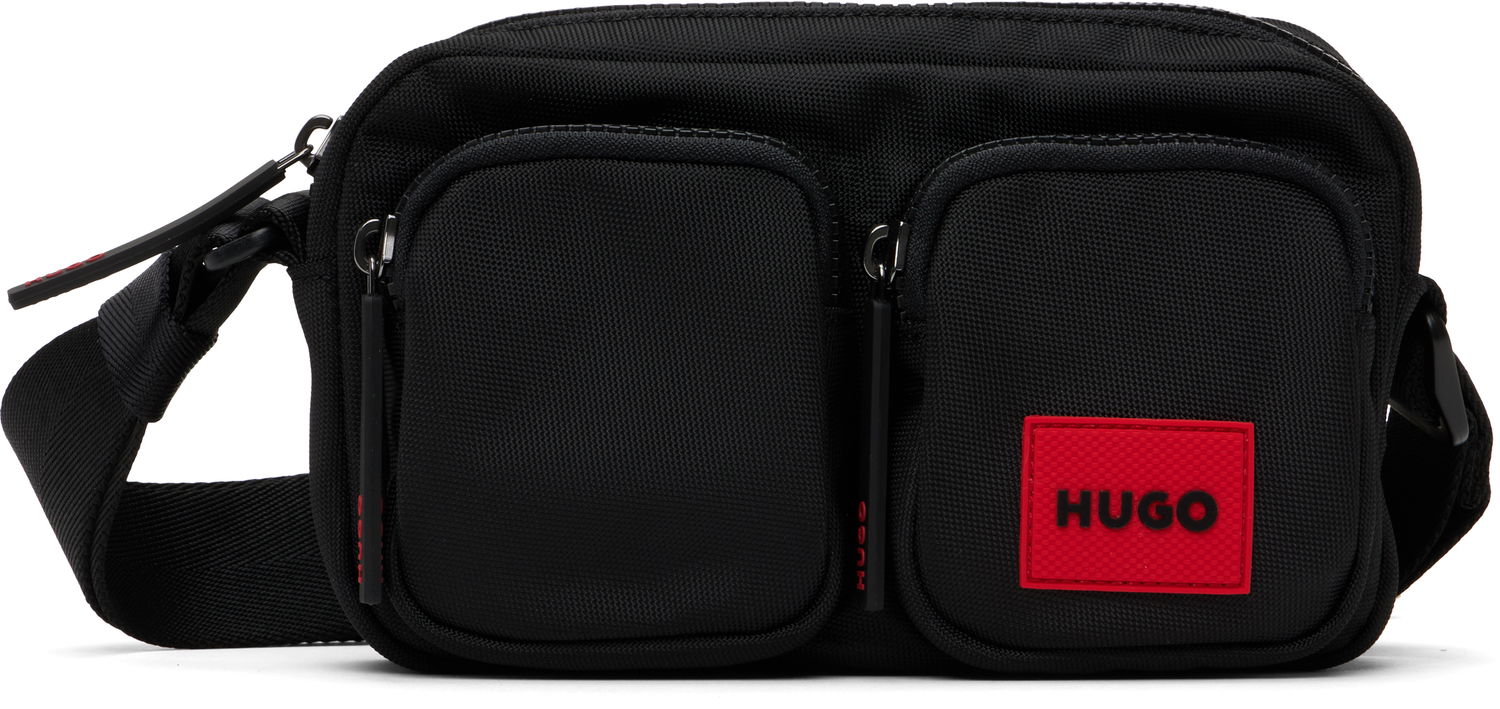 Skuldertaske BOSS Logo Patch Two-Pocket Crossbody Bag Sort | 50547771, 0