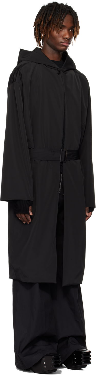 Regnfrakke Rick Owens Rick Owens Hooded Robe Coat Sort | RU01E5970 MB, 1