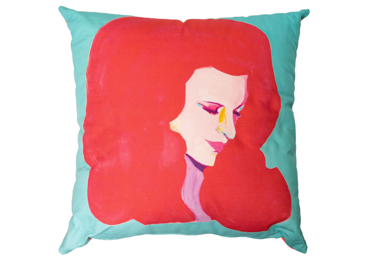 Home decor Medicom Toy Medicom MLE Saiko Otake Mannequin Head Aqua Square Cushion Blue Rød | 21MLESOOT01, 0