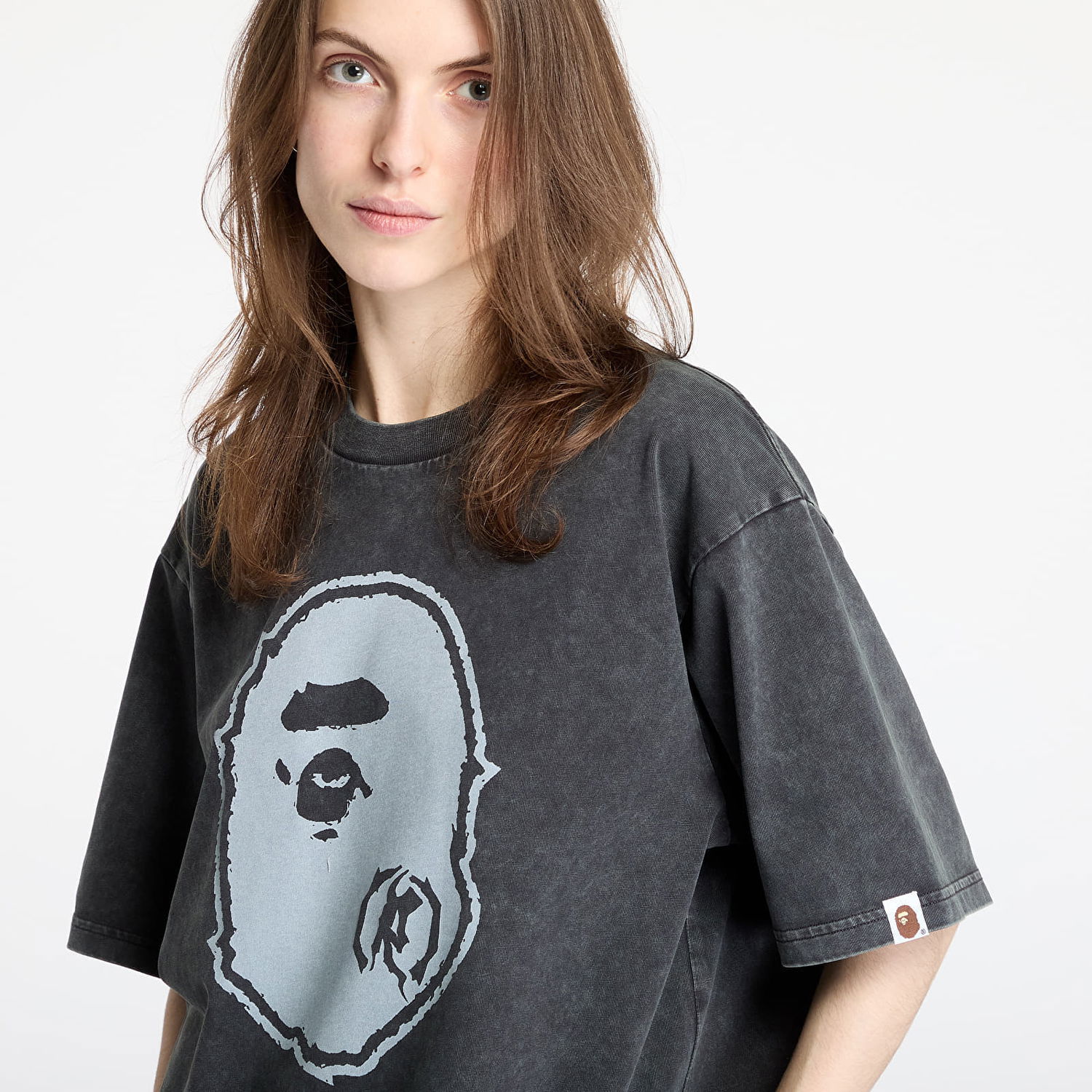T-shirt BAPE A BATHING APE Garment Dye Ape Head Relaxed Fit Tee Sort | 001CSL301342MBLK, 1